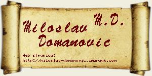 Miloslav Domanović vizit kartica